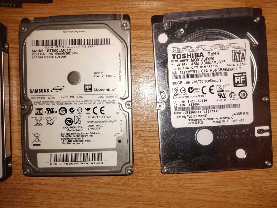 HDD 1TB- 500gb Laptop/Desktop SATA3