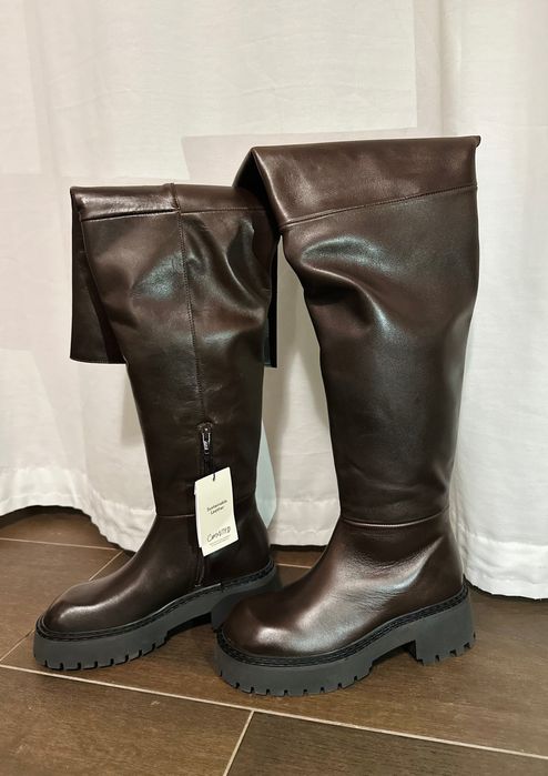 Чисто нови ботуши телешка кожа