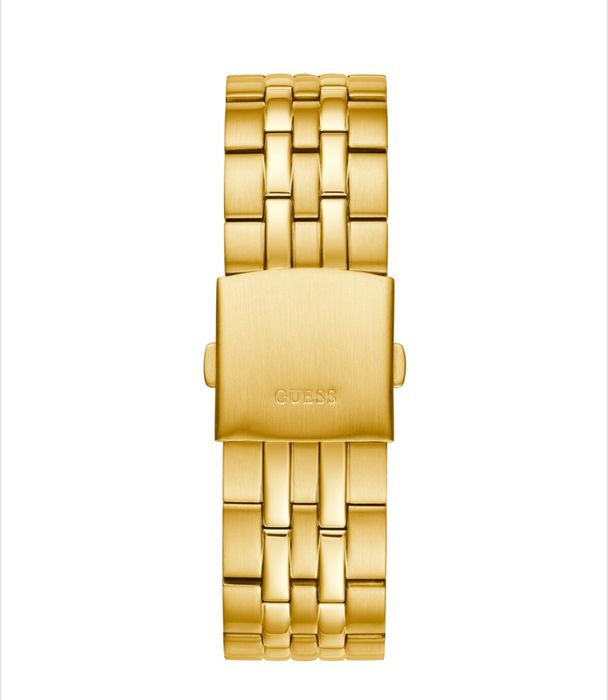 GUESS - Ceas analog cu bratara metalica, Auriu/Negru/Verde
