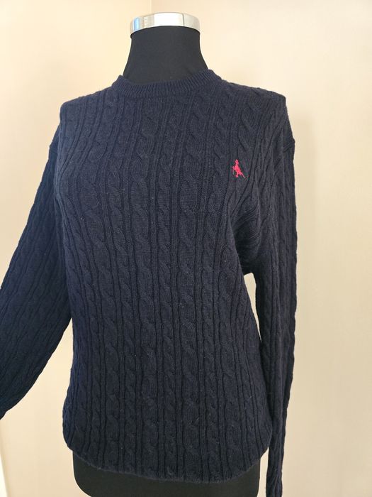 Pulover din lana merino pulover albastru inchis unisex