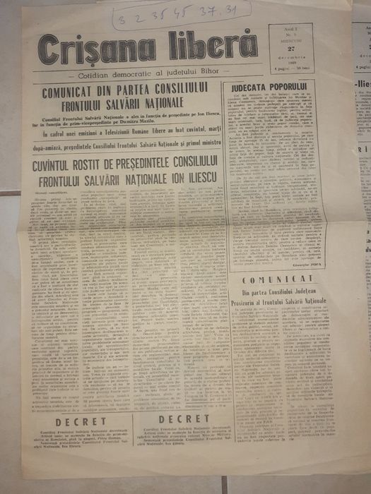 Lot 8x Ziar Crisana decembrie 1989