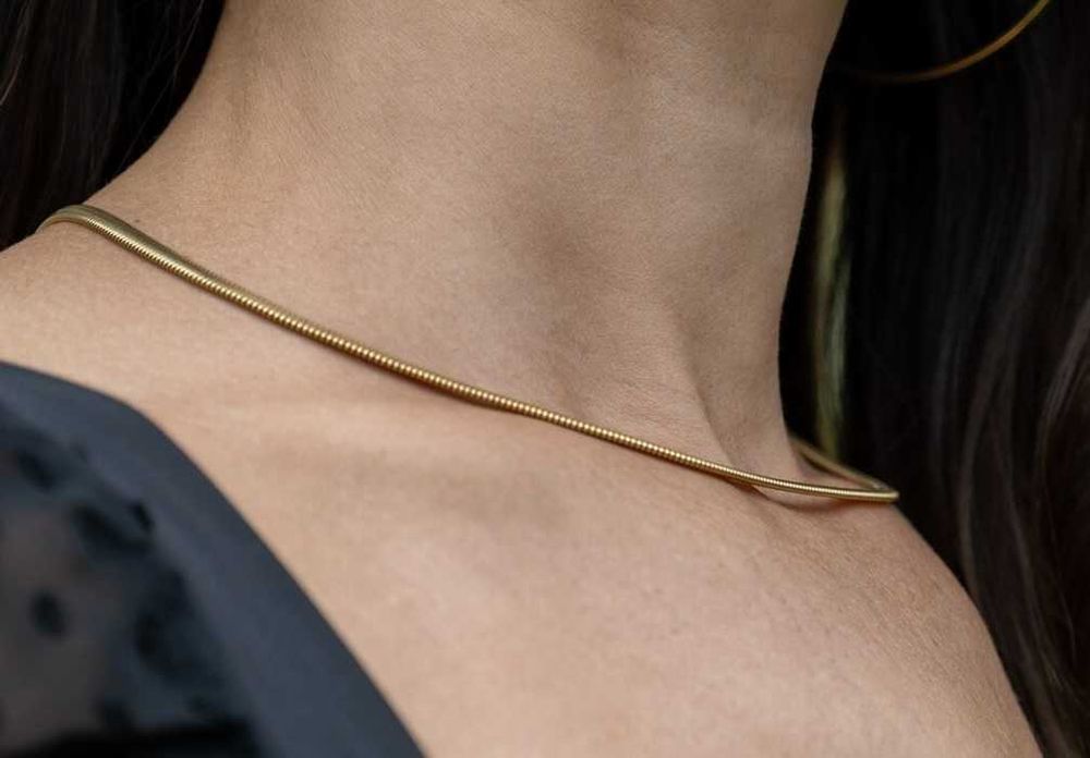 Сребърно колие змийска плетка, изящтно сребърно колие, сребро 925