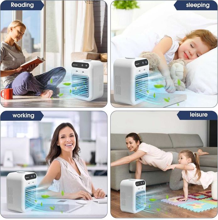 Мини климатик и овлажнител , USB, преносим охладител с водна мъгла.