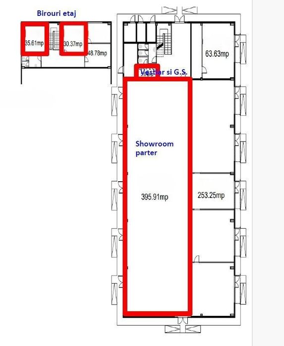 Spatiu showroom/depozitare si birouri zona comerciala Afumati