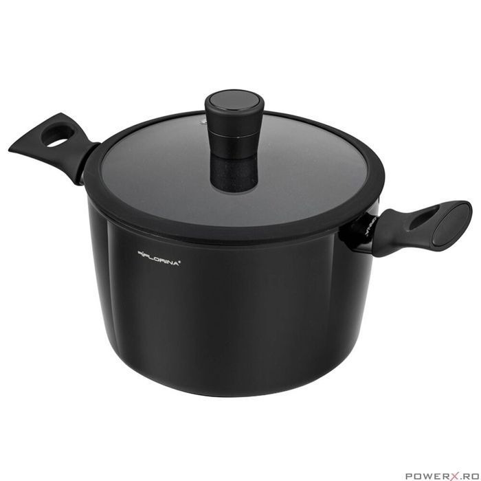 Oala cu capac din aluminiu forjat, strat antiaderent care previne