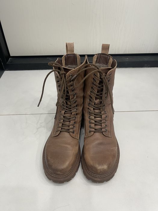 Кожанные зимние сапоги