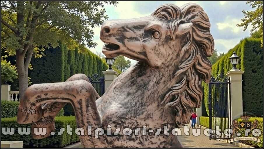 Statuetă căluț mare, arămiu patinat, model S37.