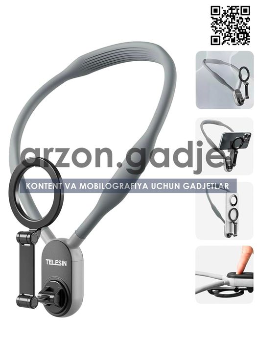 Магнитное крепление на шею для смартфона, TELESIN АКЦИЯ