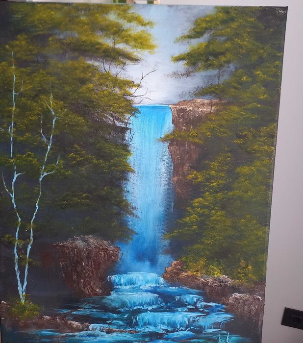 Tablou cascada fara rama