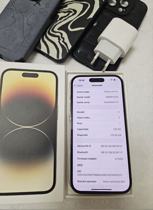 iPhone 14PRO, Gold, 128 GB, CA NOU, Full Box