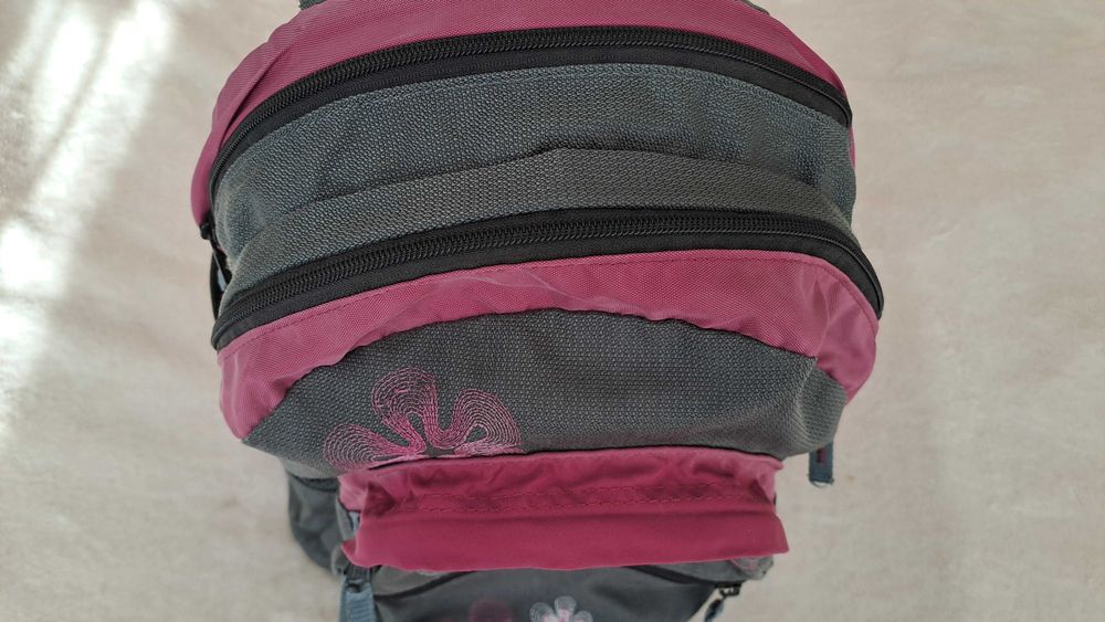 Раница за училище ТАШЕВ ABC Flowers Сиво/Циклама