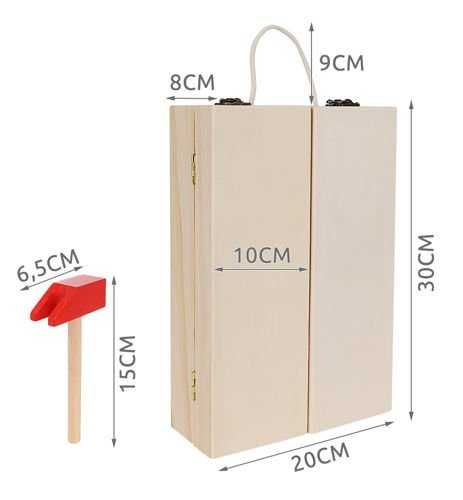 Кутия с дървен комплект инструменти
