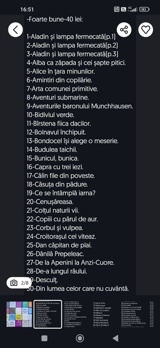 Vând/Schimb diafilme cu povești-Stare:F.B-40 lei buc/B-30 lei/S-20 lei