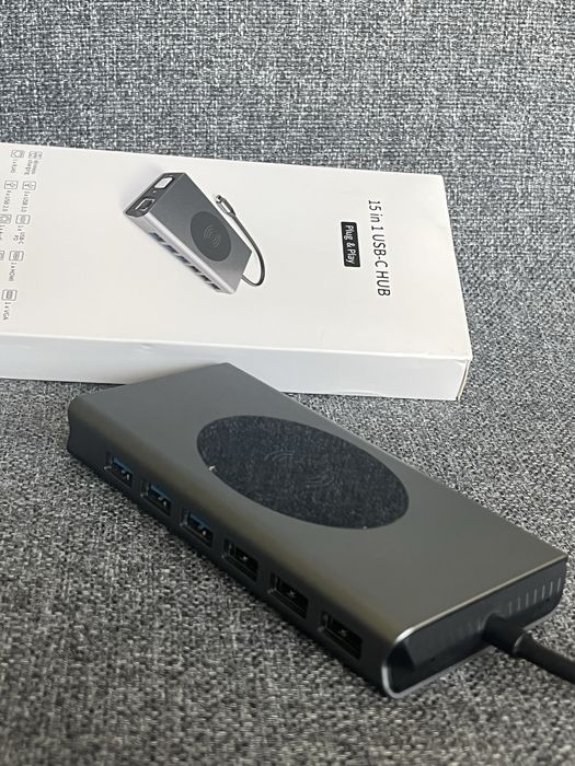 Адаптер, докинг станция 15 в 1 за MacBook