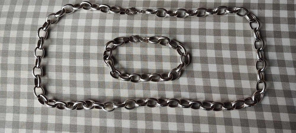 Комплект Ланец+Гривна 61 гр./  проба 925