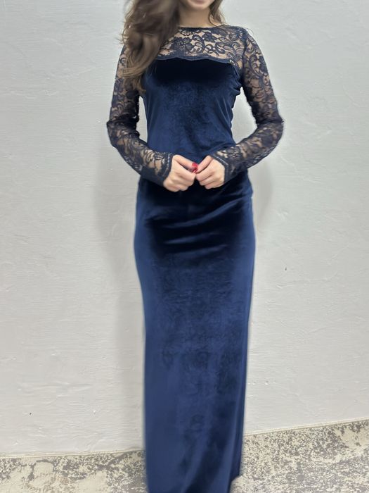 Платье велюр вечернее новое