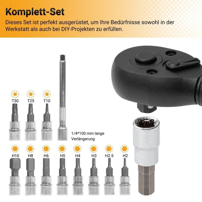 Cheie dinamometrică TOOLMAYS pentru bicicletă și motocicletă, 1/4 inch