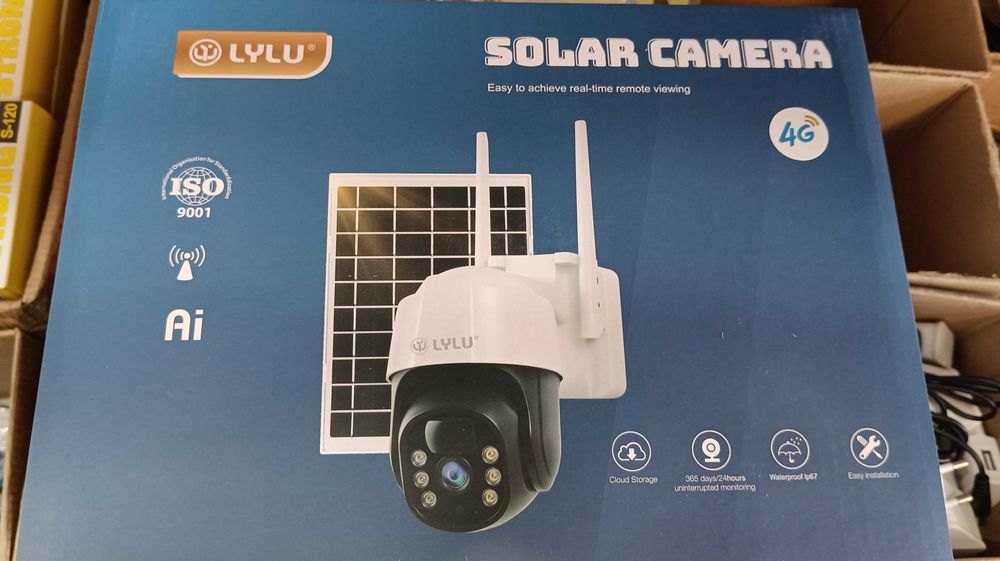 Соларна безжична въртяща камера 4G 10MP работи с СИМ SIM карта моб.дан