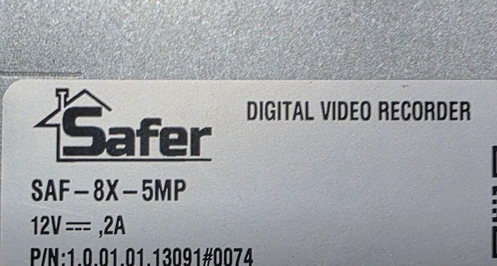 DVR 8 canale SaferI, Rezolutie 4K, audio H.265+, SAF-8X-5MP