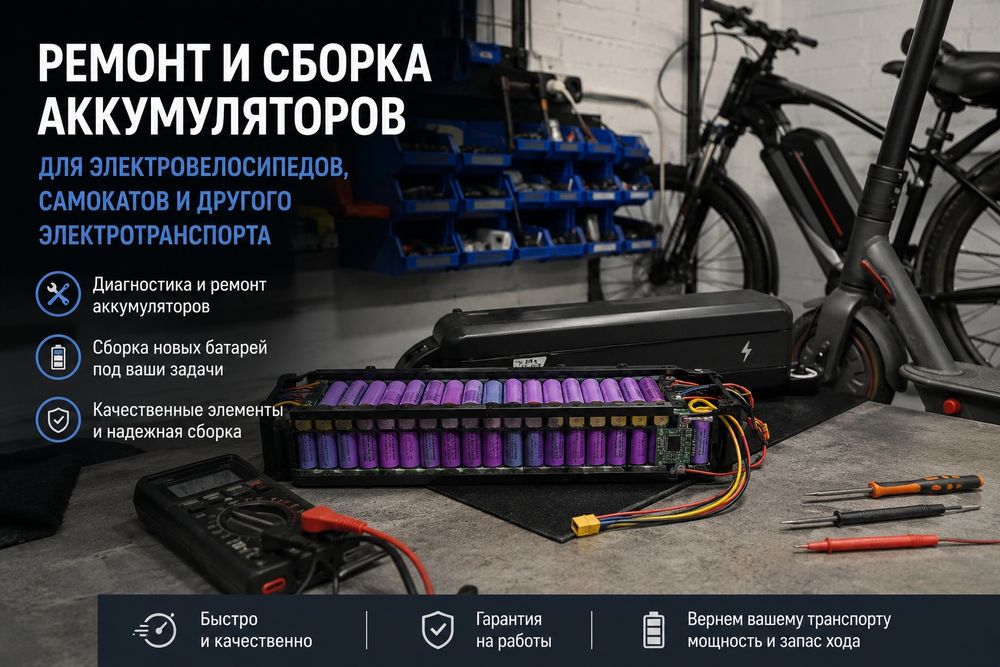 Ремонт и сборка аккумуляторов для электротраспорта
