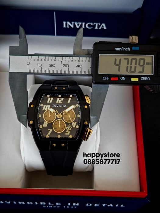 INVICTA Ghost black/gold 47 mm, Инвикта нов ръчен часовник