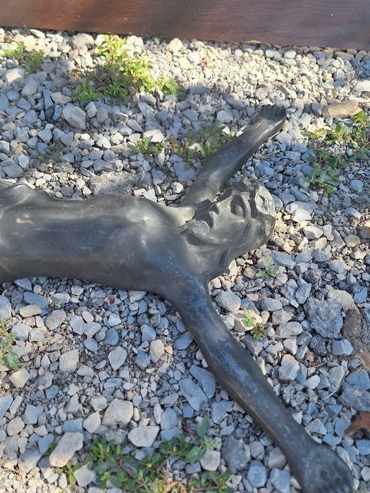 Огромно старинно бронзово разпятие 72/50см