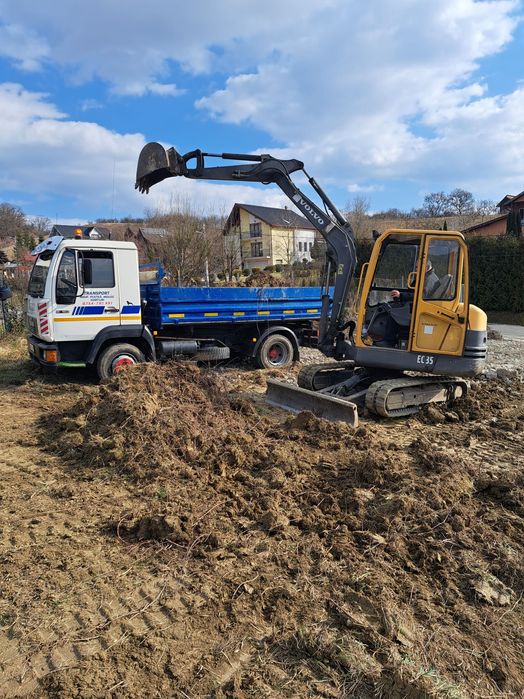 Mini-excavator+bobkat+transport basculabil
