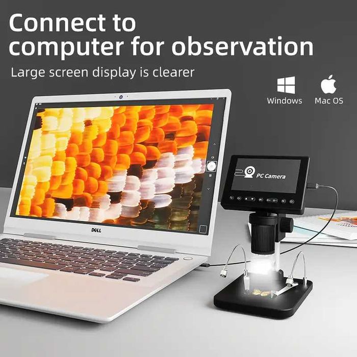Цифров микроскоп 4.5 Inch дисплей електронен микроскоп електроника