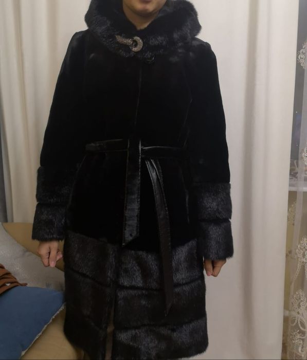 Шуба цигейка+норка