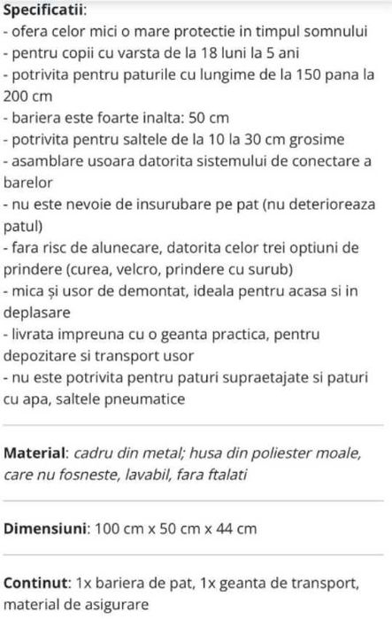 Bariera protectie anticadere din pat bebe, 100cm, marca Reer