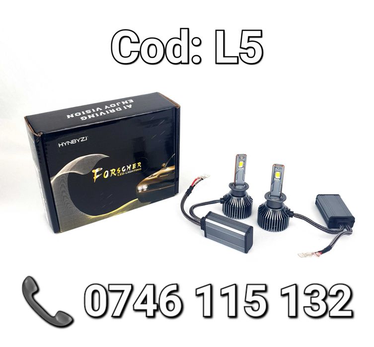 Faza Lunga-BEC LED H1-28000Lm-6500K-200W-CANBUS-Profesionale-Aliaje-L5