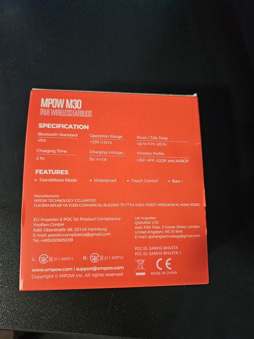 Casti Earbuds MPOW M30-Nou Neutilizat