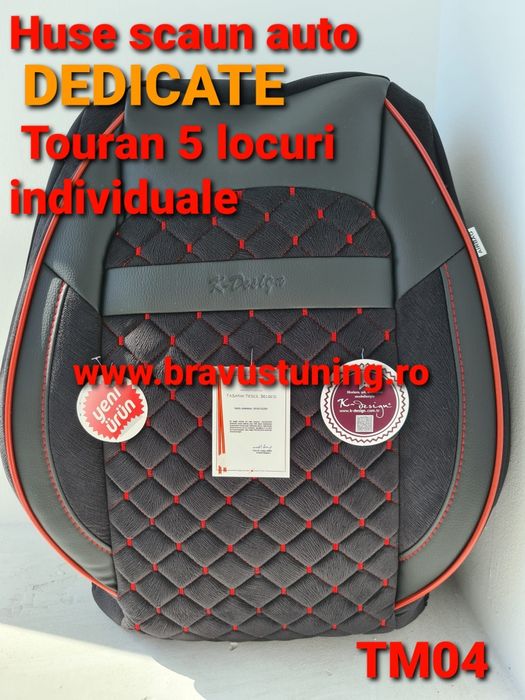 Huse scaun auto PREMIUM dedicate TOURAN 5 locuri INDIVIDUALE 2003-2008