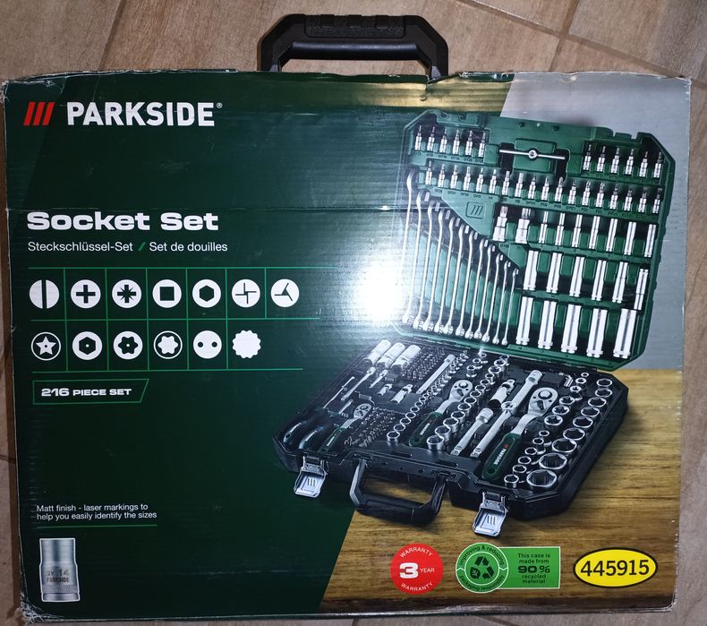 Parkside set 216 piese trusa scule chei tubulare inelare clichet combi