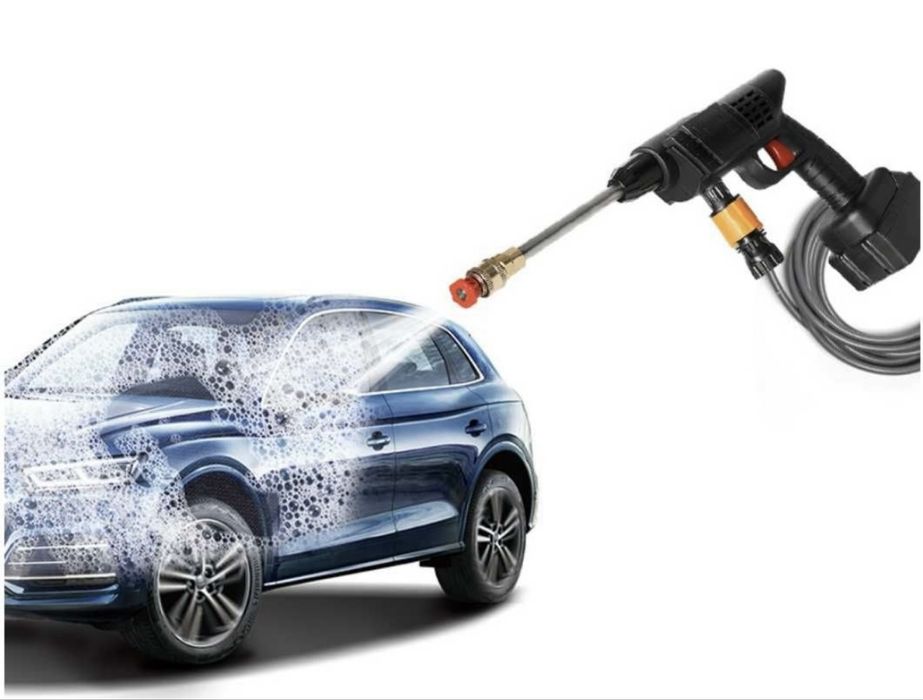 Акумулаторна Водоструйка за миене на автомобили дом и градина.2батерии