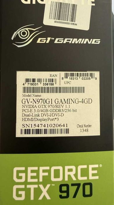 Gigabyte, Nvidia GTX 970, 4GB GDDR5/256 bit, PCI-E 3.0 (Full Box)