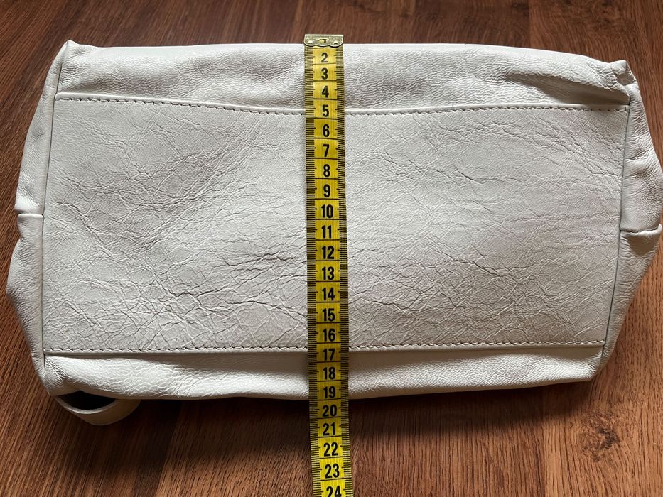 Geanta Amalfi alba din piele