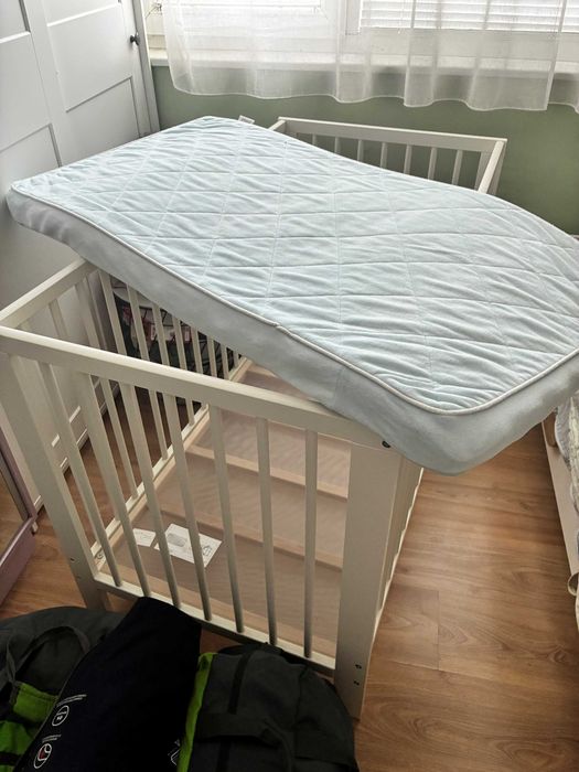 GULLIVER ИКЕА бебешко креватче 120х60 бяло + матрак с пяна