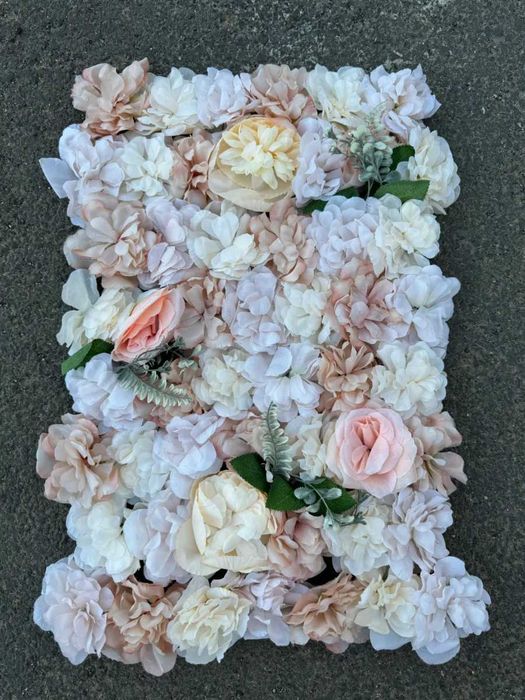 Panou decorativ artificial floral cu fluturi si diverse flori ,des  60x40cm model 2026