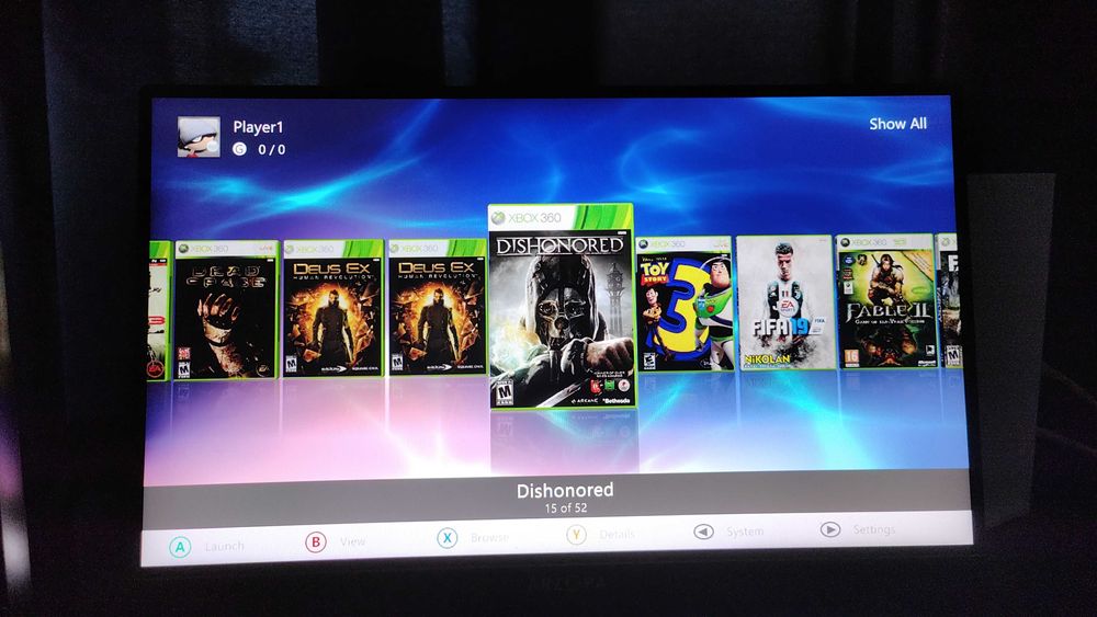 Xbox 360 modat ,50 de jocuri de top,GTA 5,Minecraft,NFS,maneta,cabluri