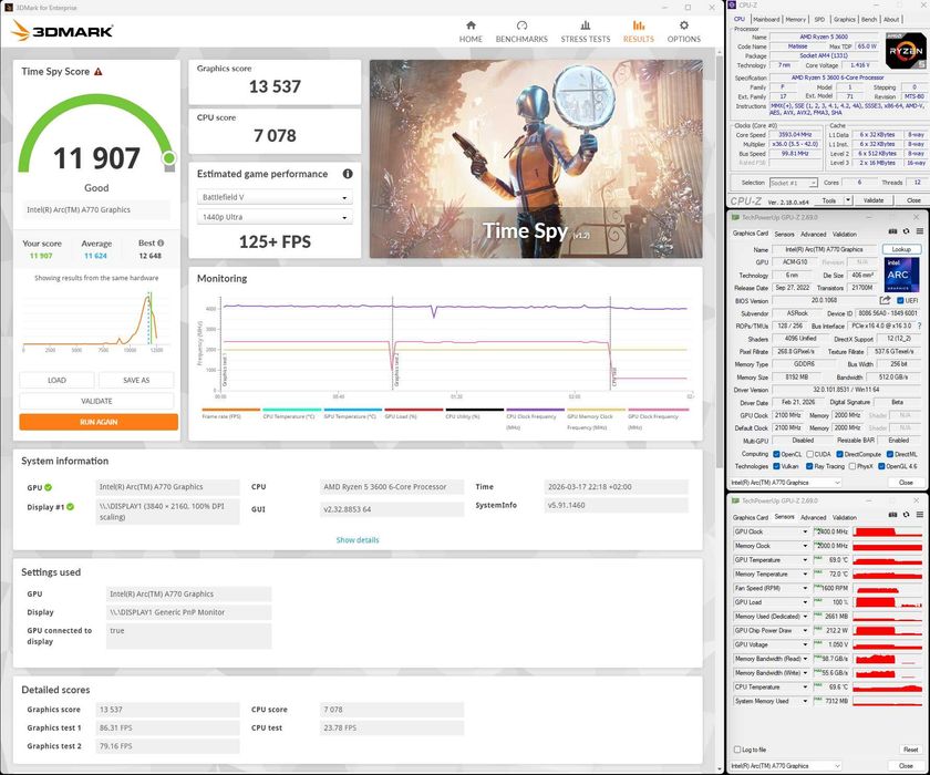 ASRock ARC A770 Phantom Gaming D OC 8GB GDDR6 256-bit garantie 2028