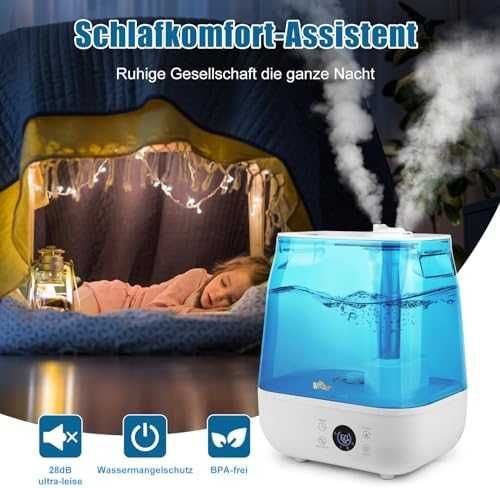 Овлажнител Bear 6L тих с таймер и аромат