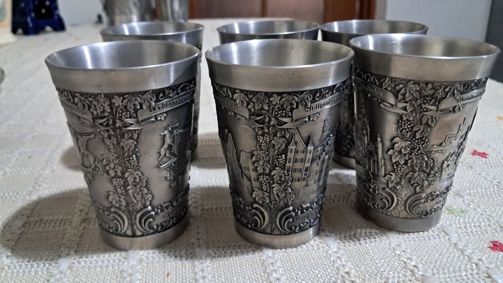 Set 6 pahare din staniu 150 ml