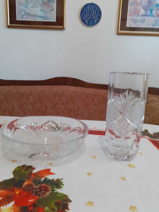 Български кристални фруктиера и ваза!