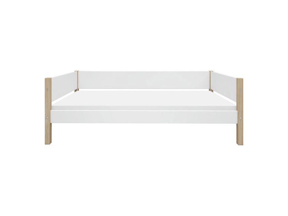 Pat copii stejar și PAL 80x160 cm saltea premium cu strat cocos inclus