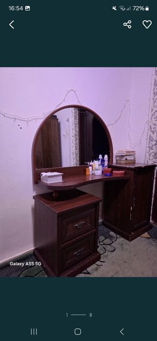 Комплект мебель, 2 тумбочки, косметический столик, шкаф и кровать