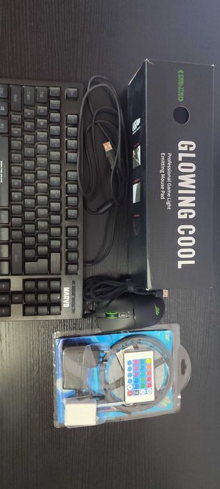 Kit Gaming Complet RGB - Tastatură Marvo + Mouse Havit + Mousepad XXL + Bandă LED