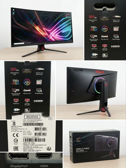 Monitor Gaming Curbat ASUS ROG Strix XG35VQ 35” UWQHD 100Hz 1ms