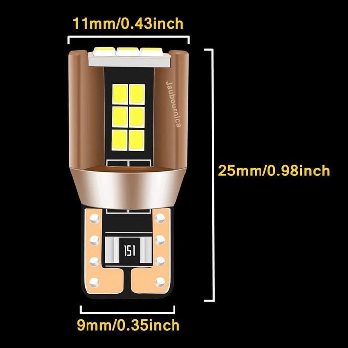 комплект 2броя led диодни габаритни крушки flyseen fls6023, t10 ...
