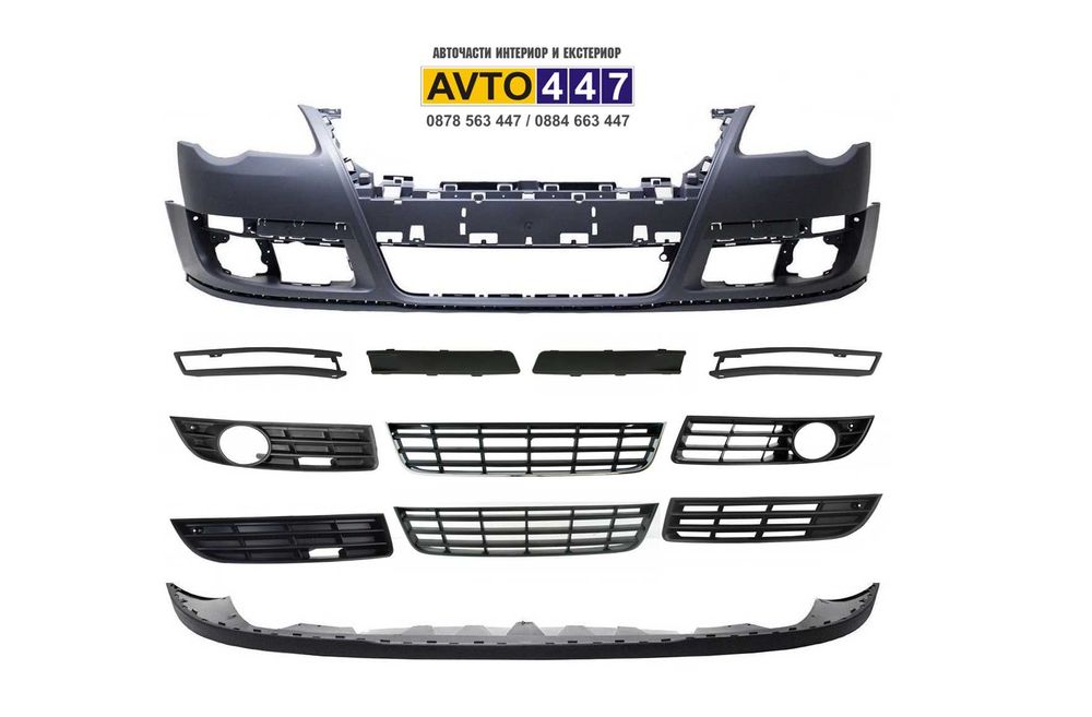 Броня предна решетки лайсни рамки за мигач спойлер Vw Passat B6